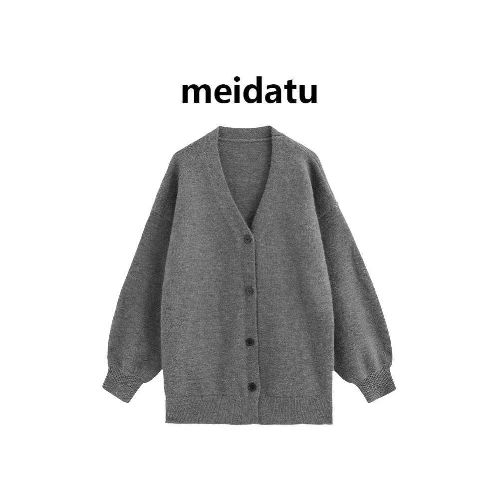 美哒兔（复古慵懒）韩系休闲宽松洋气毛衣开衫（小个子版）CM860-5