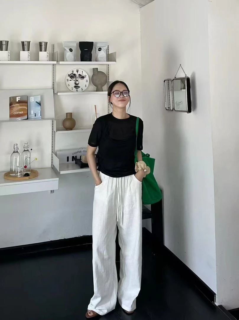 zeroglmind | 简素 bx074白色宽松休闲裤