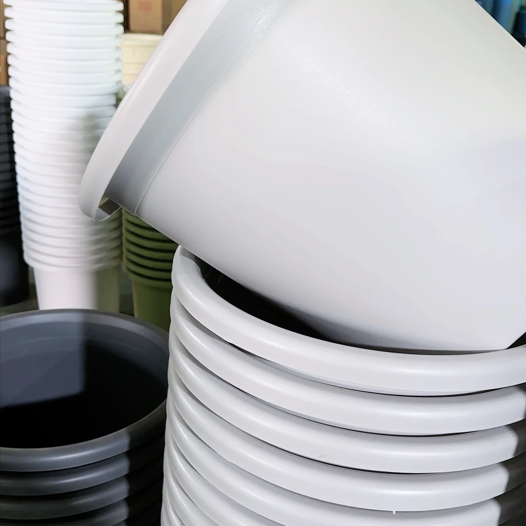 树脂四季盆9#无拖灰白4