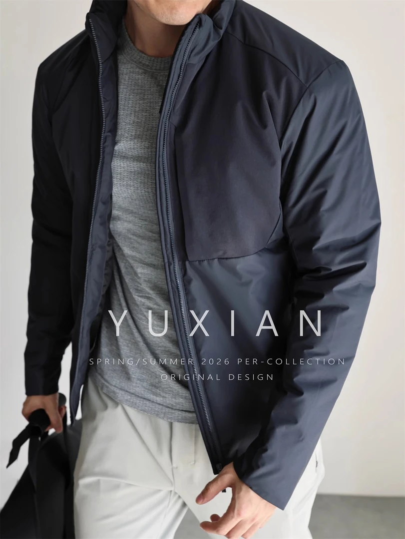 YUXIAN轻量化全能暖绒棉羽立领保暖棉服男士外套长袖休闲商务冬季