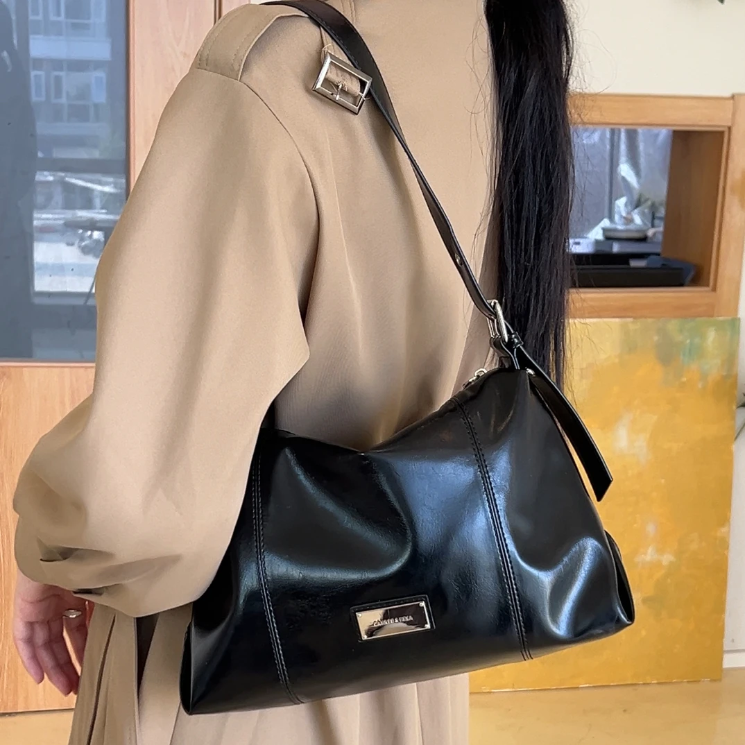 高级感腋下包包女秋冬2025年新款潮复古休闲托特包亮色单肩斜挎包