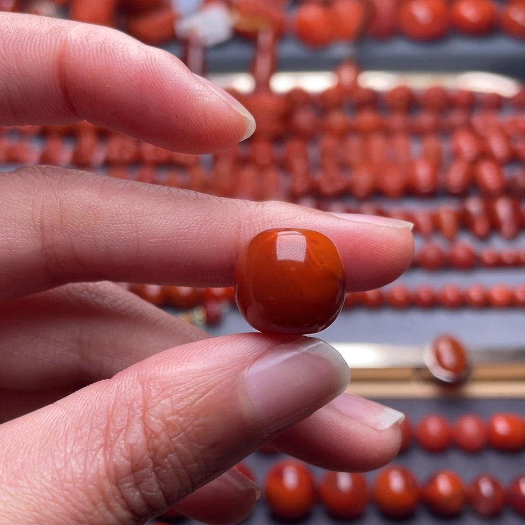 南红玛瑙未镶嵌其他W14瓦西柿子红老型珠