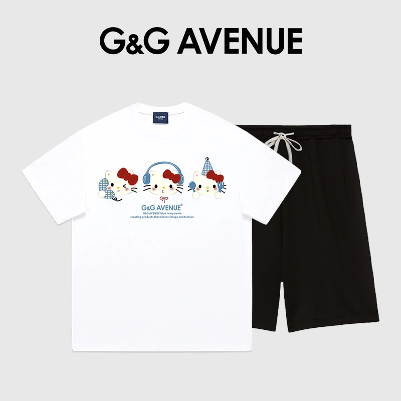 法国G&G AVENUE轻奢潮牌时尚套装男夏季宽松两件套-GTZ2511133