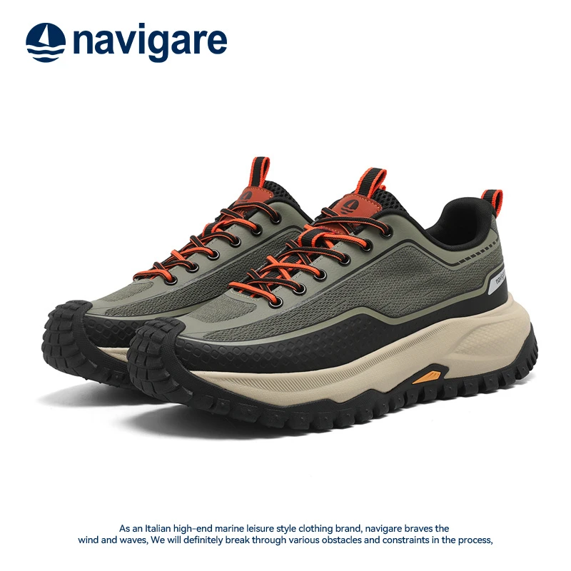 Navigare/纳维凯尔男士休闲鞋时尚舒适秋季透气网面耐磨运动男鞋
