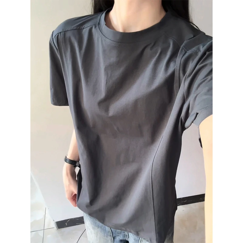 冰丝凉感速干t恤短袖男夏季薄款美式高街冰感健身运动正肩体恤