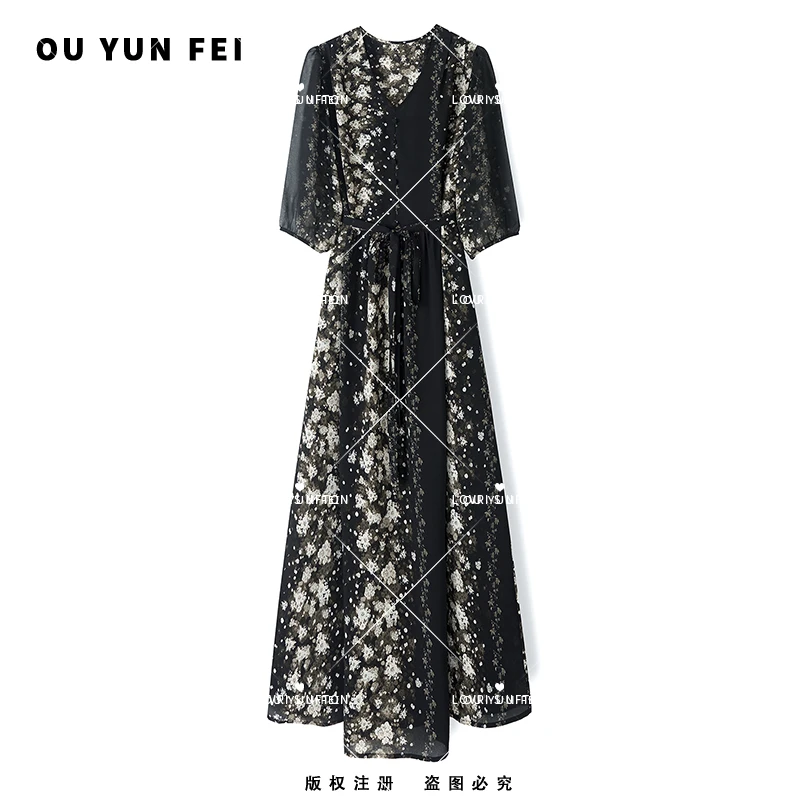 女装连衣裙气质轻奢时尚春夏保护设计师休闲女士夏季F1535