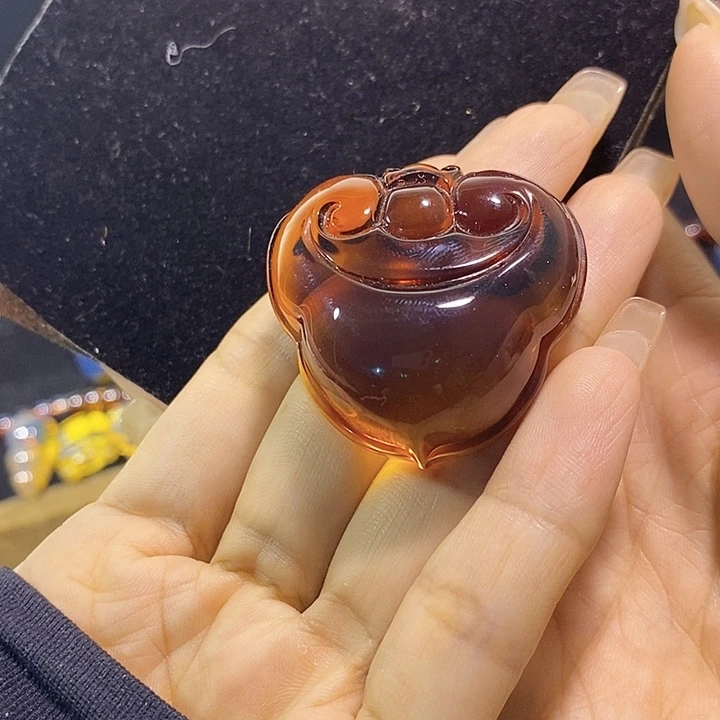 蓝珀未镶嵌珠宝奇石墨西哥红蓝如意