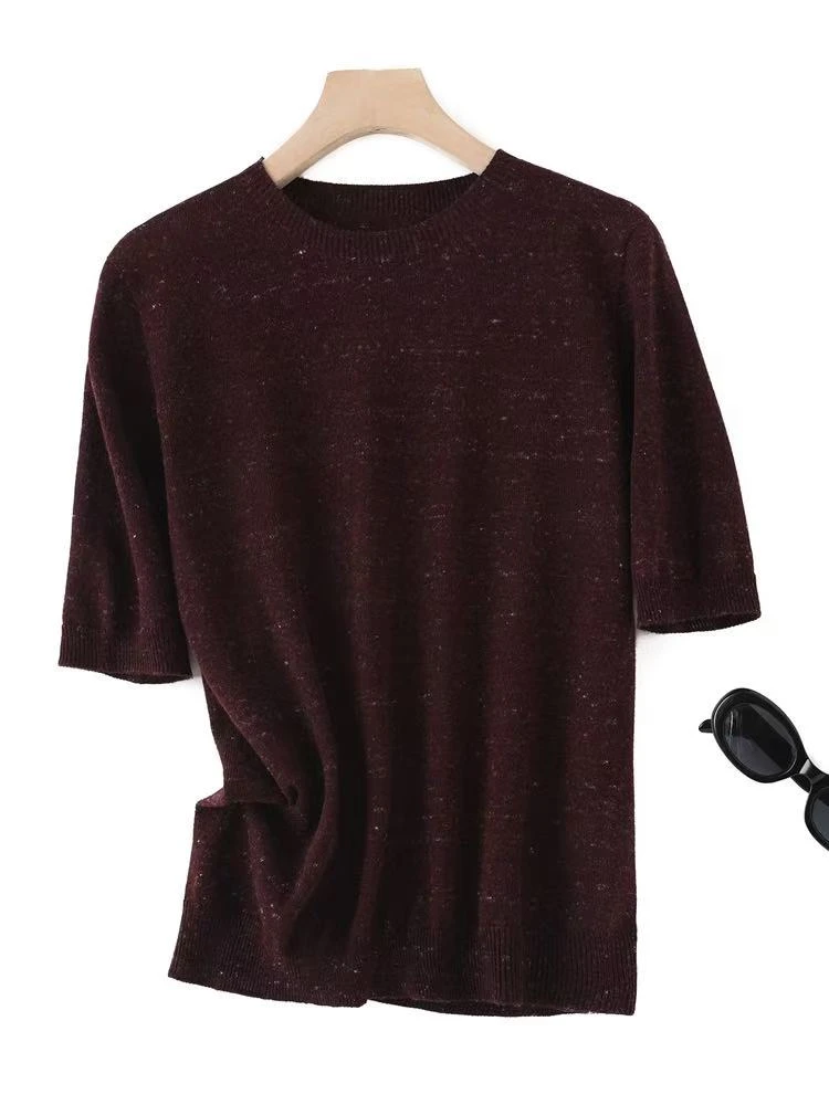 高奢  一线点子纱圆领短袖 25019