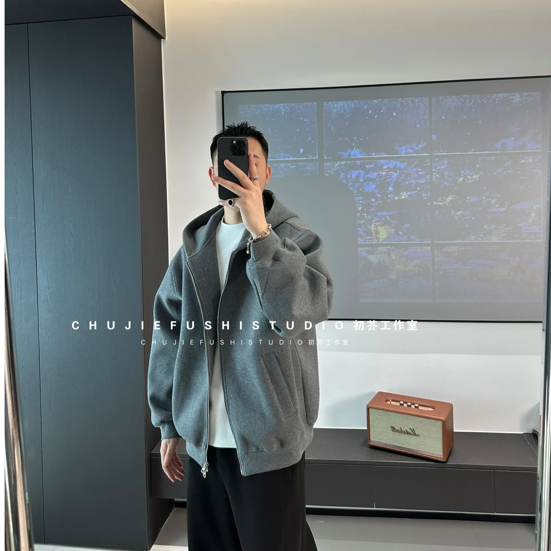 CHUJIE韩版时尚休闲微宽松金闪闪连帽卫衣外套