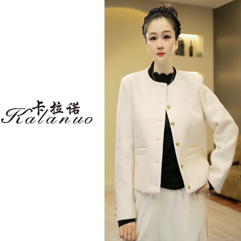 【卡拉诺】2025新款珠光宝气小香风短款外套9111
