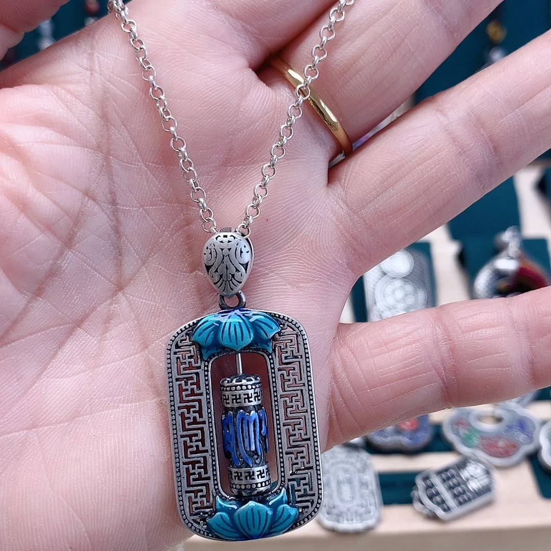 足银玻璃足银吊坠