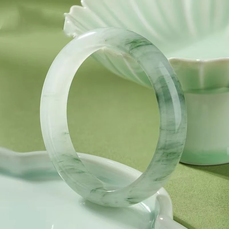 新疆天山翠天然玉镯优雅古典女士佩戴佳品100%纯天然天山翠手镯