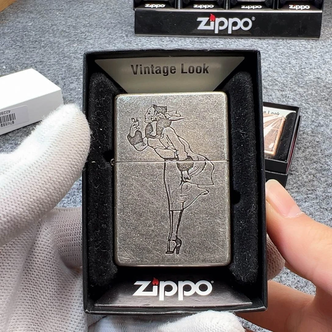 230不切角古银风女zippo