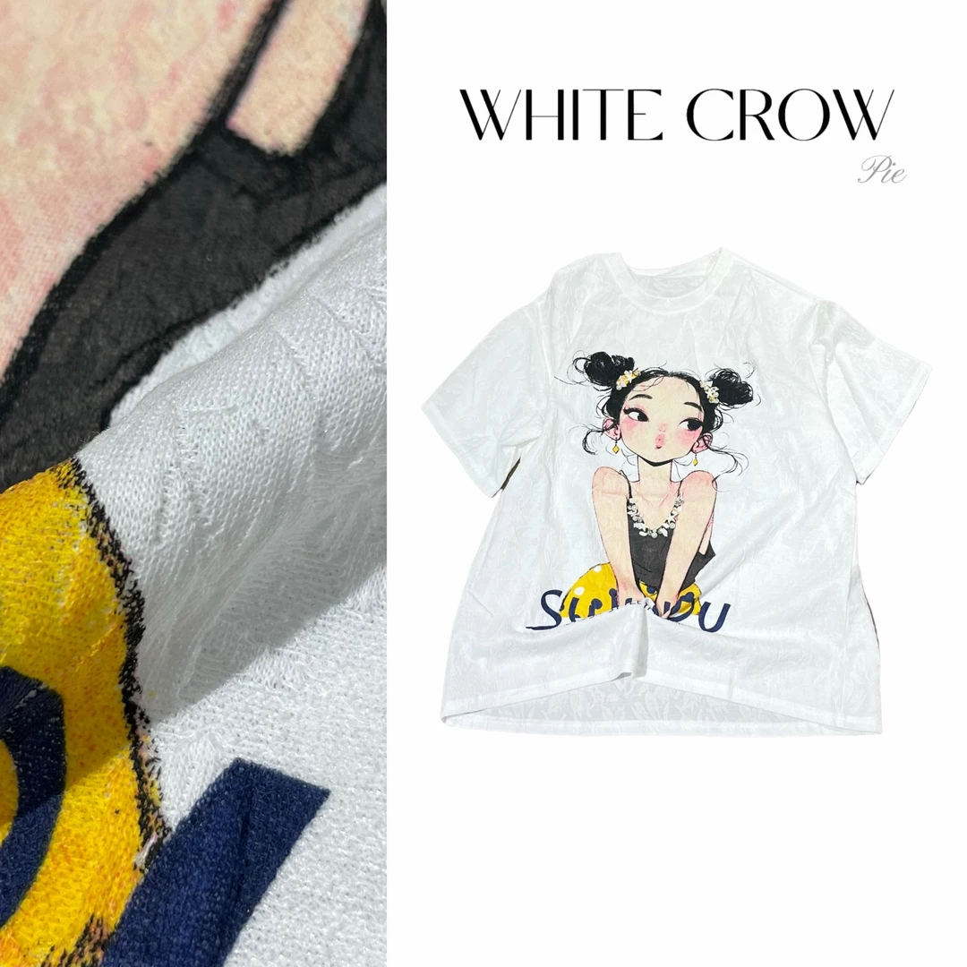 【娇羞女孩】 设计感夏款短袖10003