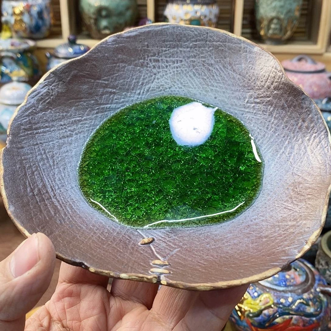粗陶志野柴烧茶器