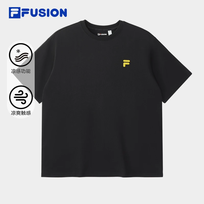 FILA斐乐【冰丝凉感】男士短袖t恤运动户外健身夏季透气印花半袖