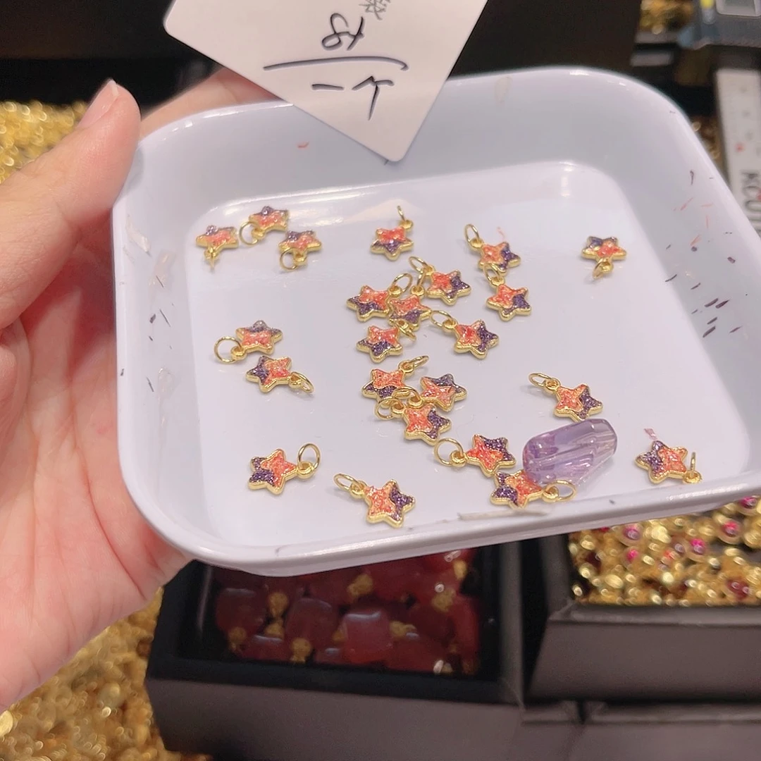 紫晶珠宝半成品银S925镀金镶嵌15