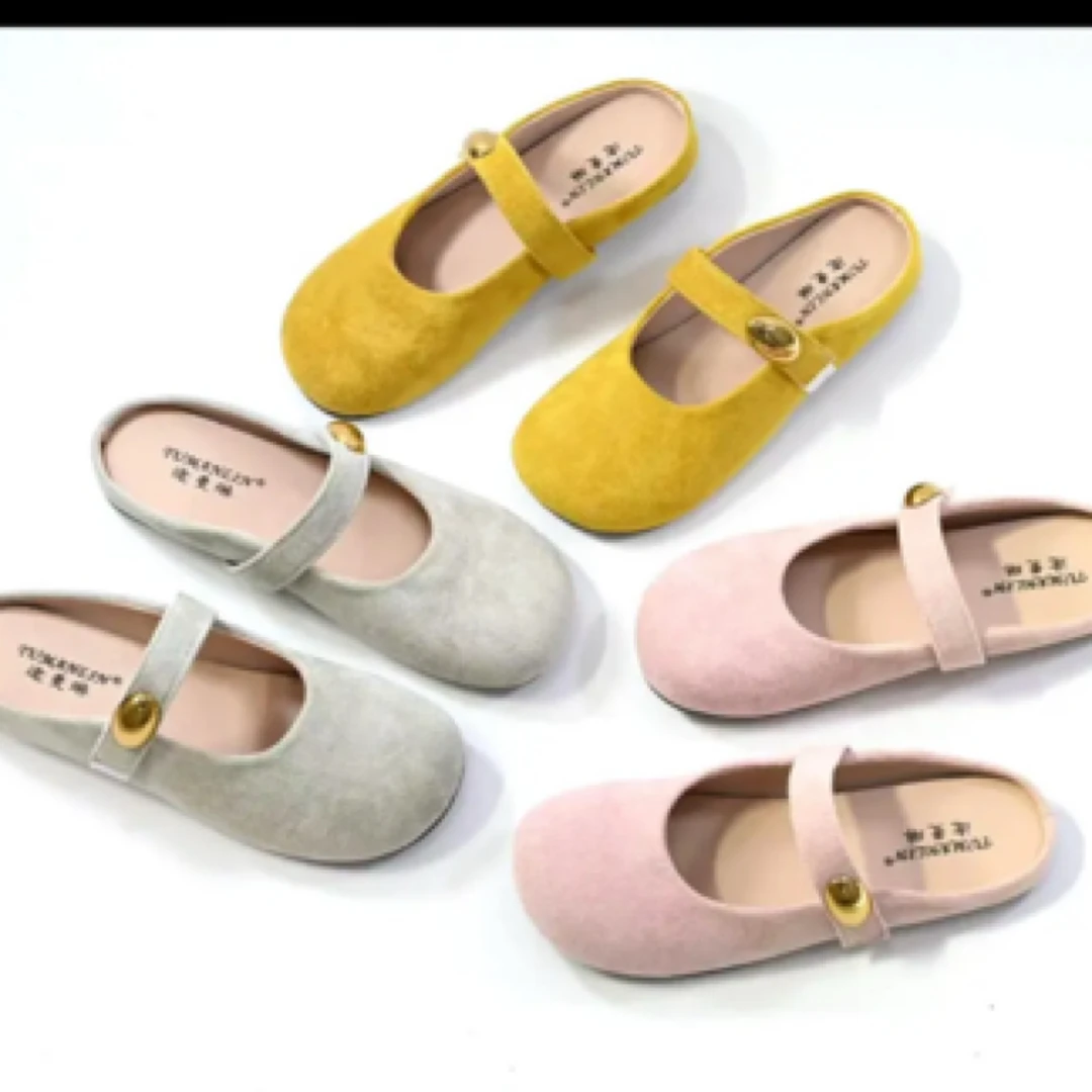 日常春季春夏平底防滑包头拖百搭包头ins风凉鞋拼色女孩