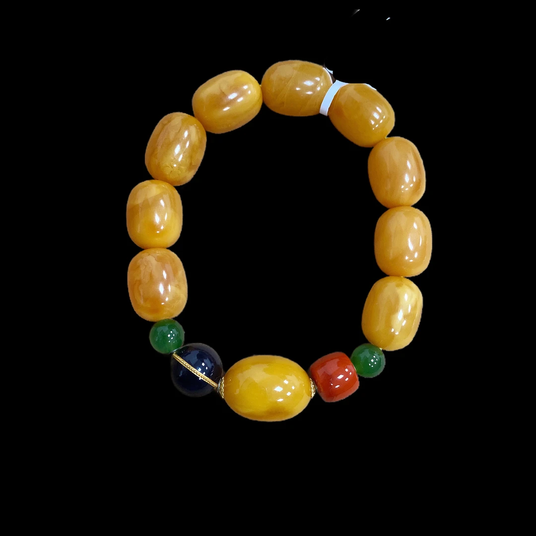 V8183蜜蜡手串18k孤品！