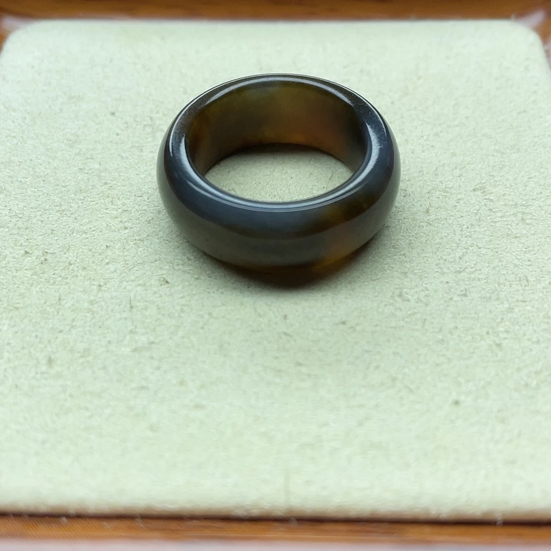 和田玉戒指未镶嵌楼兰小宽胎16-17号