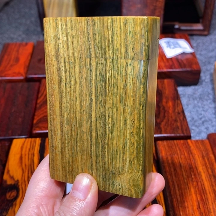 再***5大果紫檀（缅甸花梨）绿檀中支烟盒