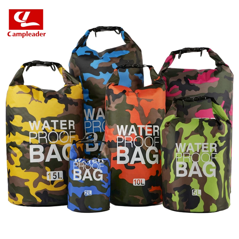 迷彩漂流包防水袋单肩防水桶包涤纶户外溯溪漂流袋收纳背包