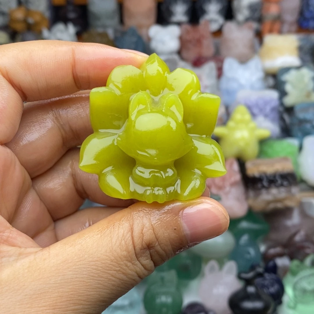 石材佘太翠手把件 摆件 11