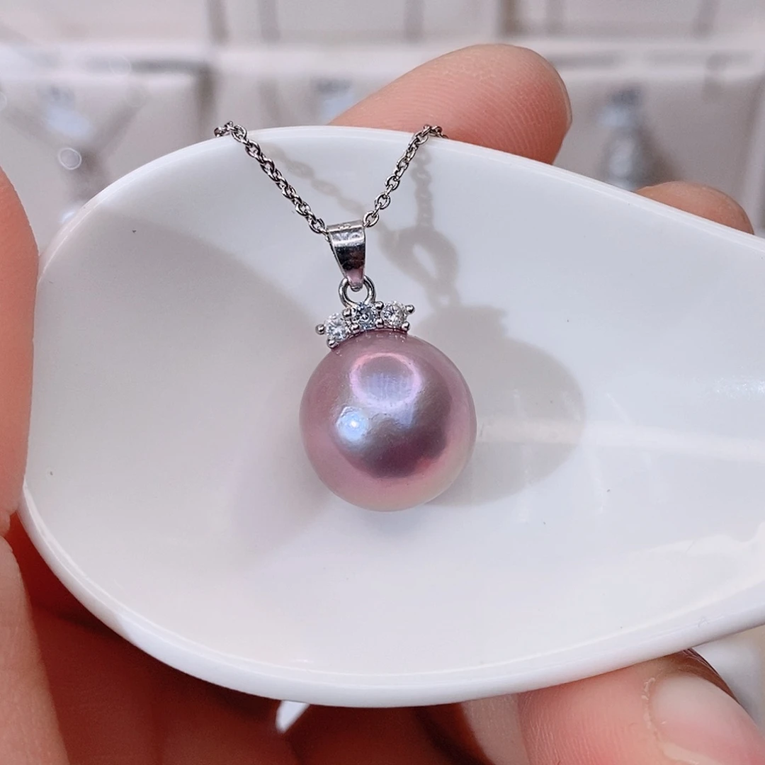 颈饰银S925镶嵌淡水珍珠