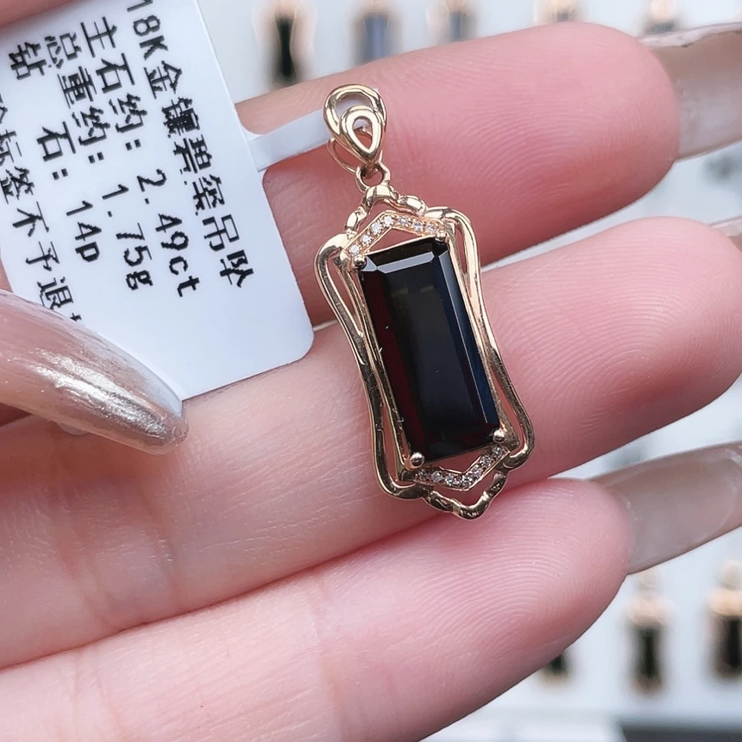 吊坠(不含链)碧玺18K金镶嵌