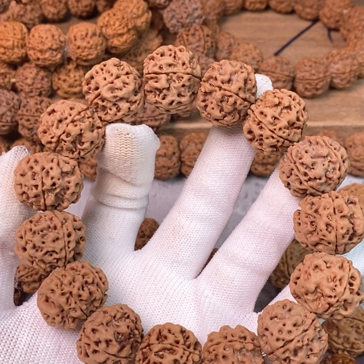金刚菩提手串21mm粗筋蜂窝肉球纹理，粉红皮质