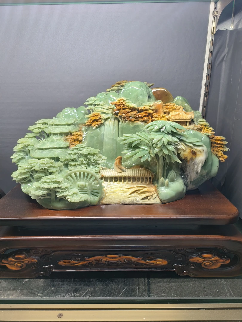 人参富贵居家摆件玄关雕刻摆设山水摆件大型送礼