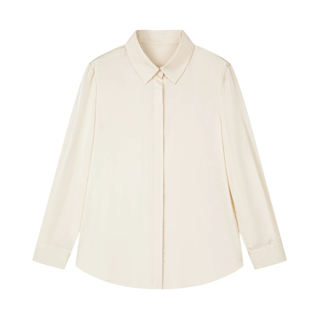 丹姐专属新款女士翻领长袖衬衫轻奢质感优雅魅力衬衫女