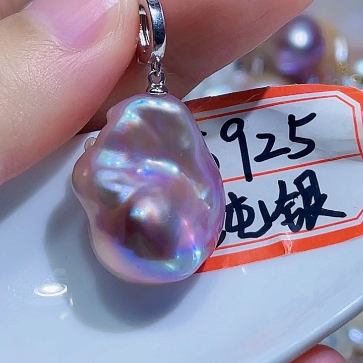 淡水珍珠银S925镶嵌颈饰