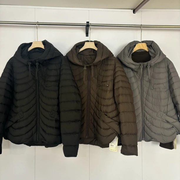 爱姐家/天花板新款90白鸭绒连帽散口袖百搭休闲羽绒服