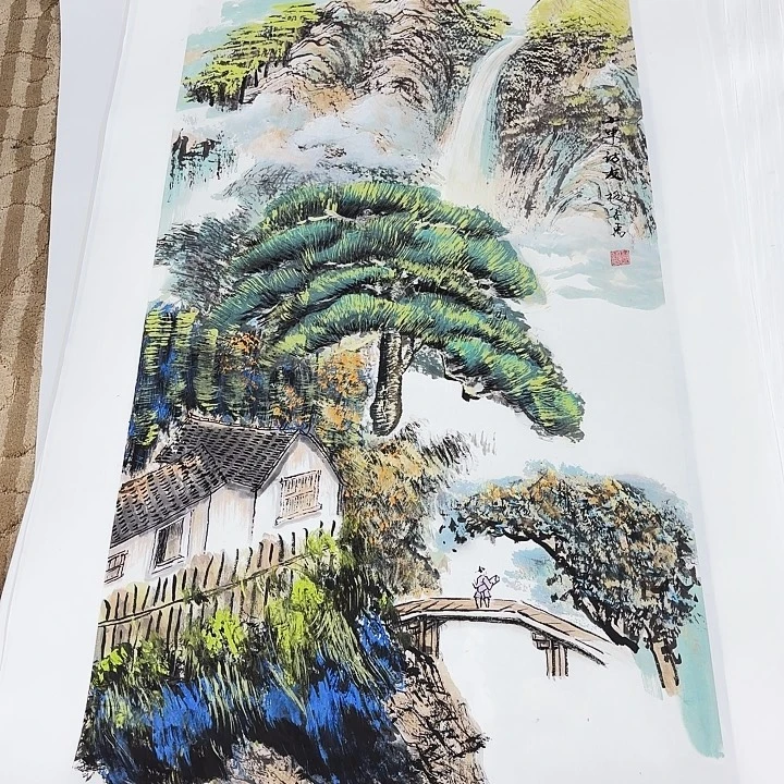 国画花鸟等图案和三尺