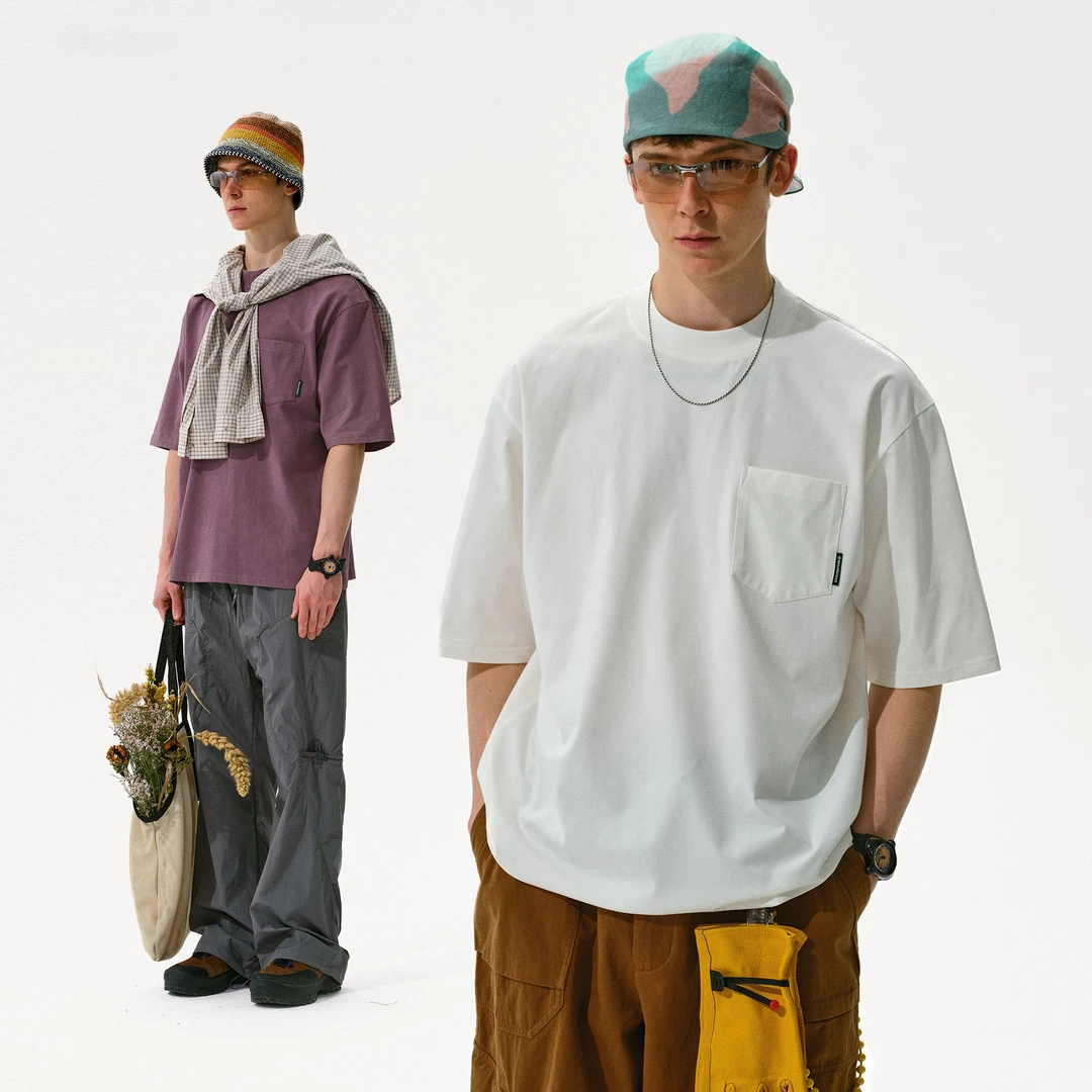 Monterest瞬时山野户外夏季7A抗菌凉感科技纯色基础口袋短袖T恤男