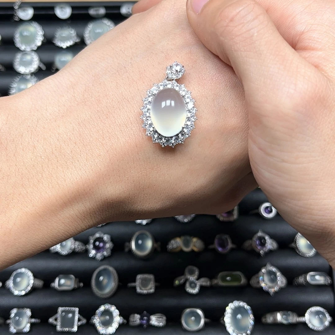 【闪购商品】岫玉颈饰银S925镶嵌七*