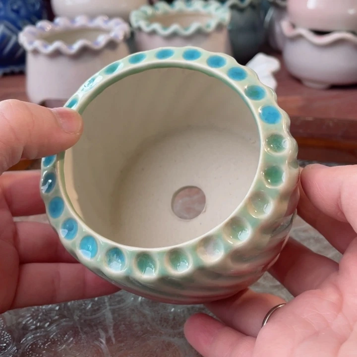 陶瓷瑕疵半手工花盆浮力炸