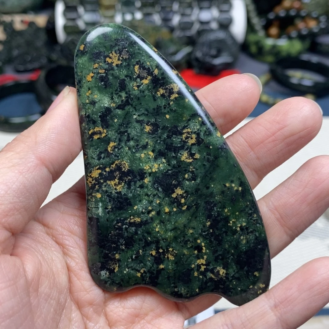 蛇纹石玉精品刮板未镶嵌