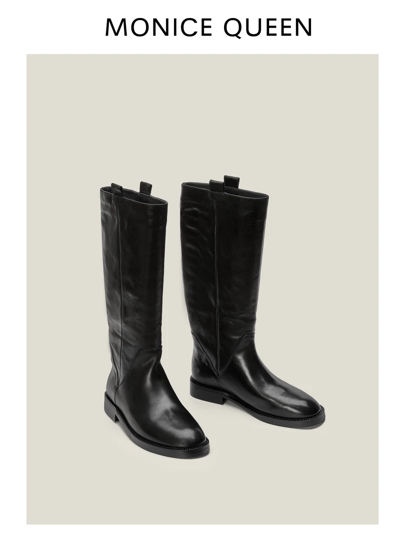 【语熙-墨尔本夜】时装靴一脚蹬大圈口高筒靴女鞋女靴长筒百搭G3077