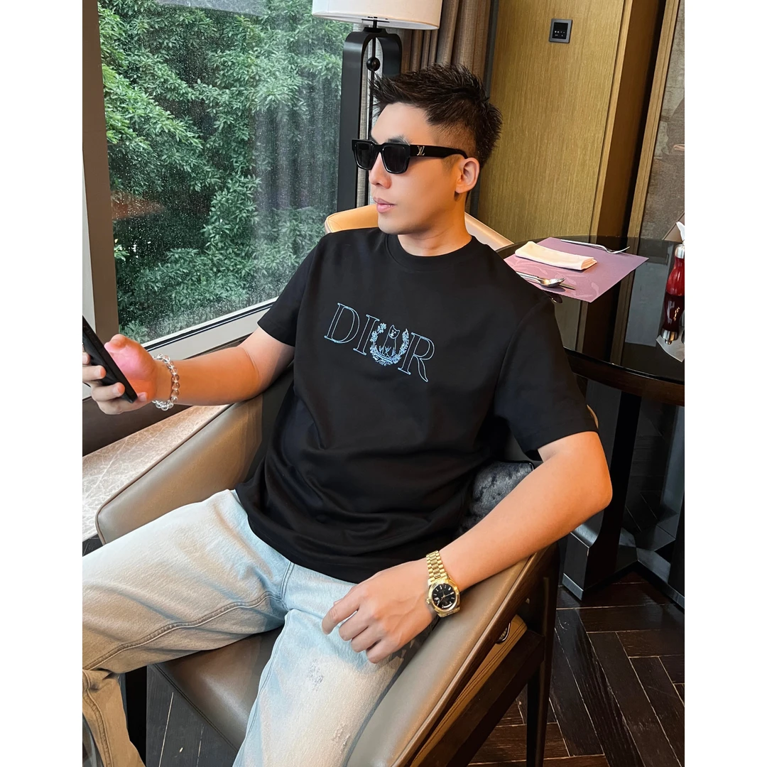 【小猫绣花】25夏季薄款液氨棉舒适透气弹性短袖T恤宽松圆领半袖