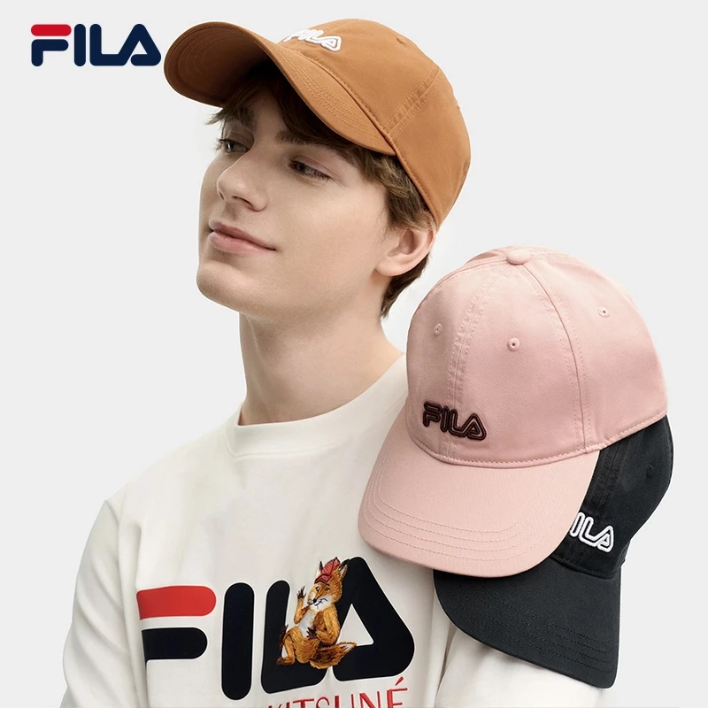 FILA/斐乐情侣球帽2025夏季新运动帽休闲遮阳帽鸭舌帽F13U529232F