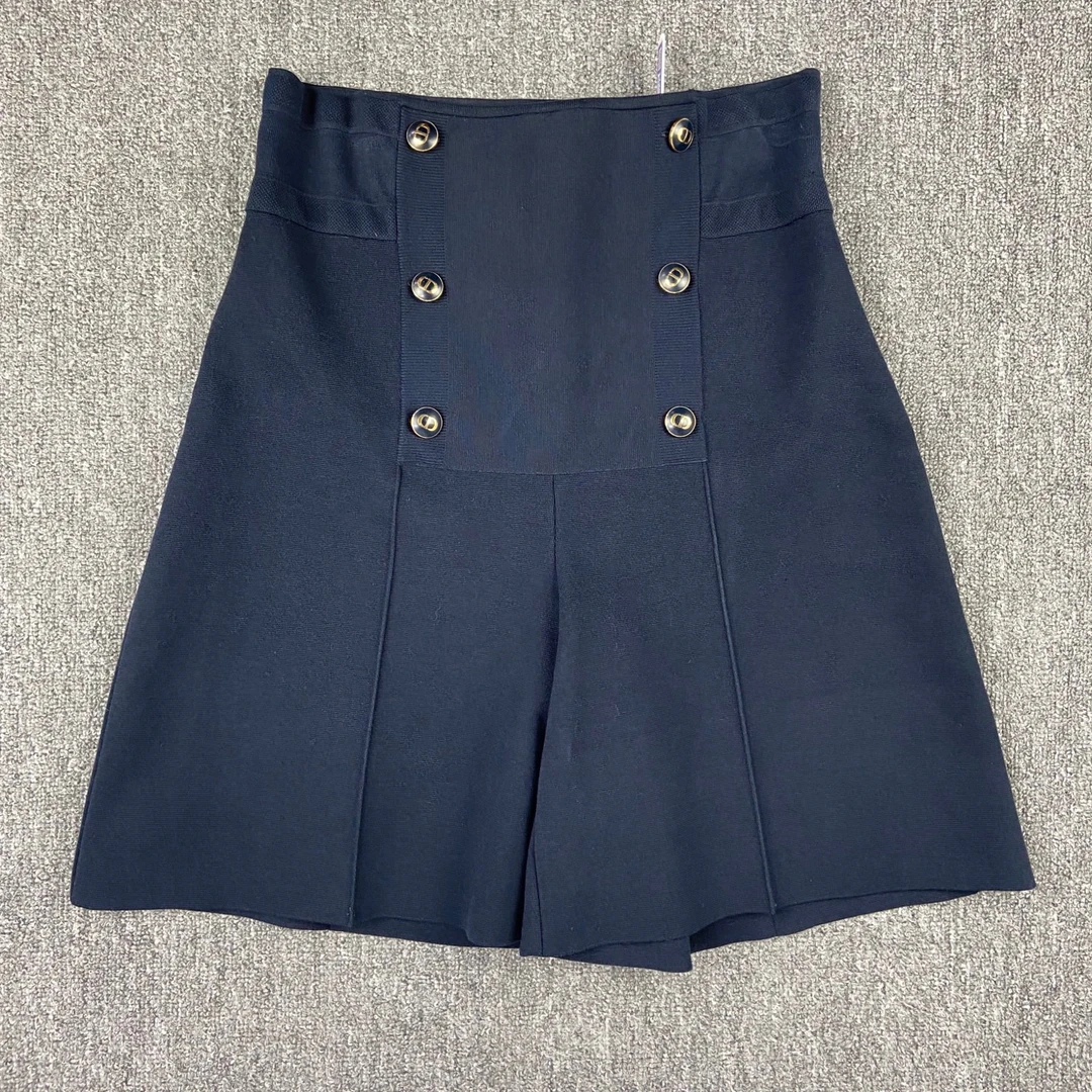 99新 DIOR/迪奥 2509102/40码/纯色双排扣高腰休闲短裙