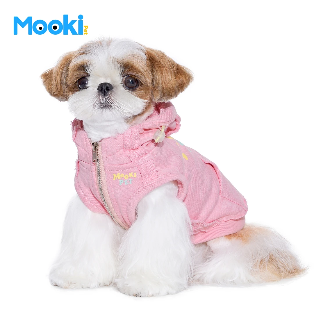 mookipet狗狗衣服2025新款西高地无袖连帽卫衣马尔济斯小型犬背心