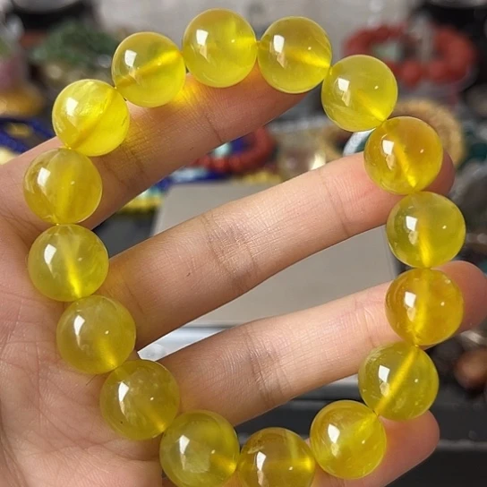 葡萄石手链未镶嵌矿坑带皮