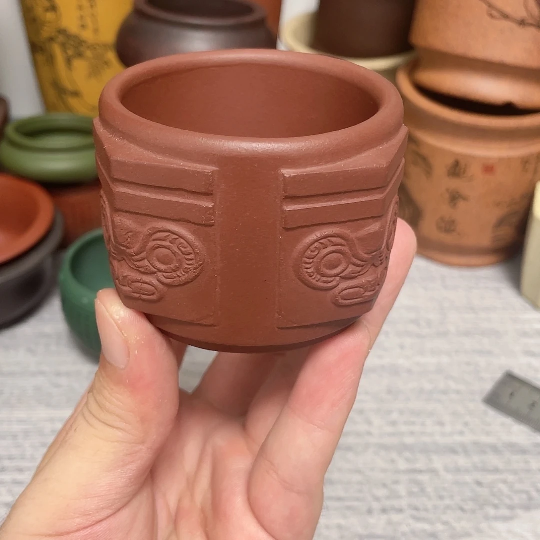 盆满花器铺精品紫砂青铜鼎5.5×4.5