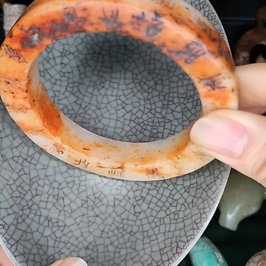 摆件开片瓷器瓷片摆件