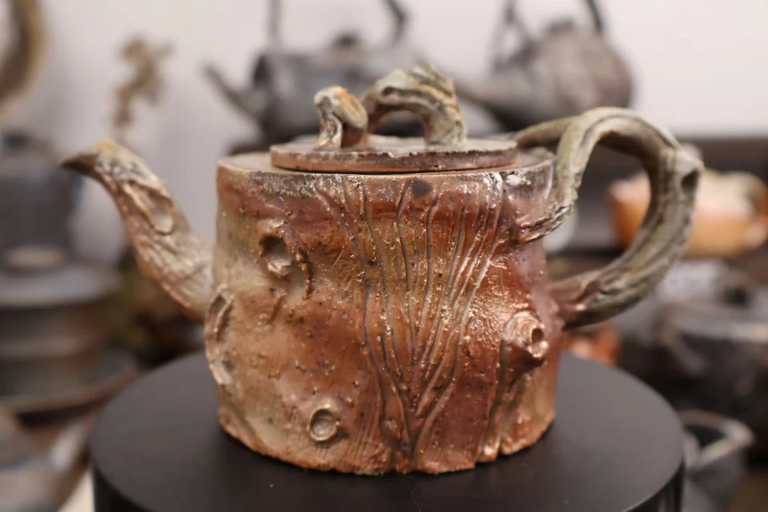 纯手工柴烧老树桩仿生壶 金珍珠泥 180毫升