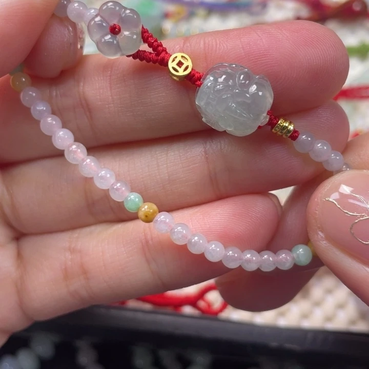 健***乐翡翠未镶嵌手绳16手围