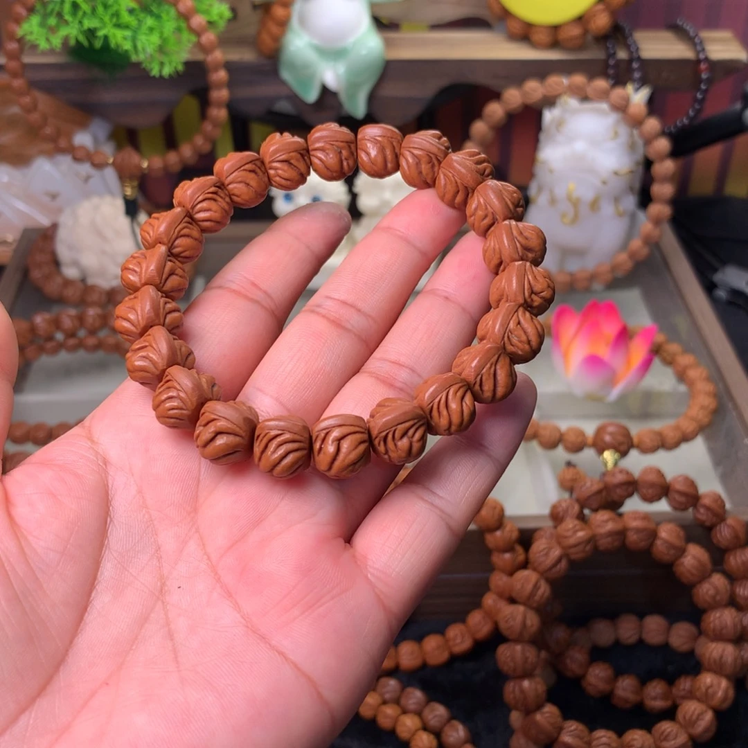 厨***子桃核吊坠双脊龙手串新品14